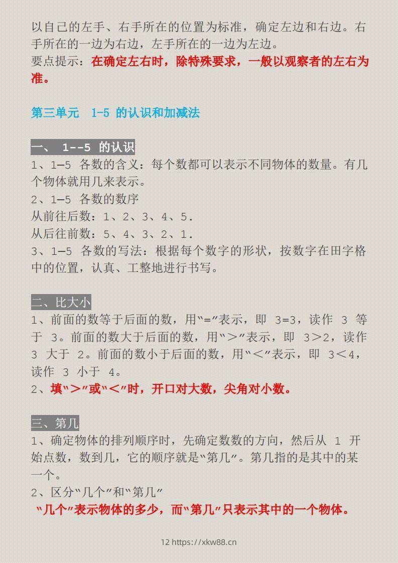图片[2]-【一上】数学必背汇总-佑学宝学科网