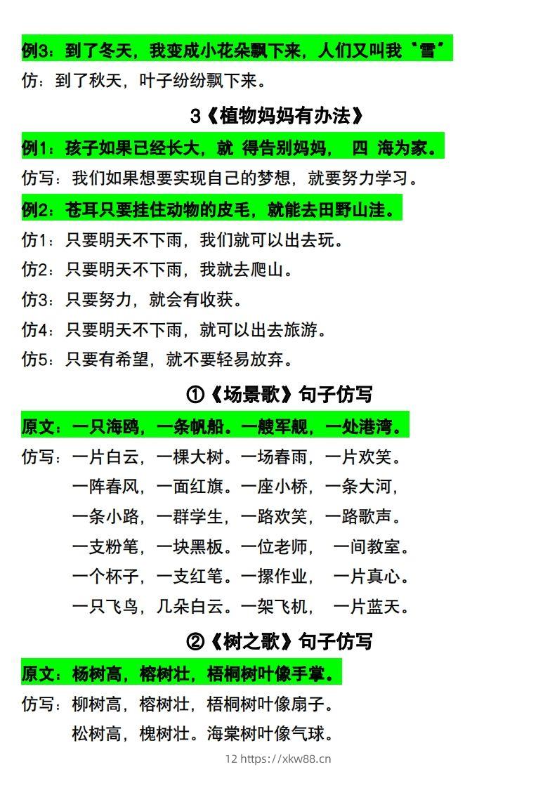 图片[2]-二年级语文上册仿写句子-佑学宝学科网