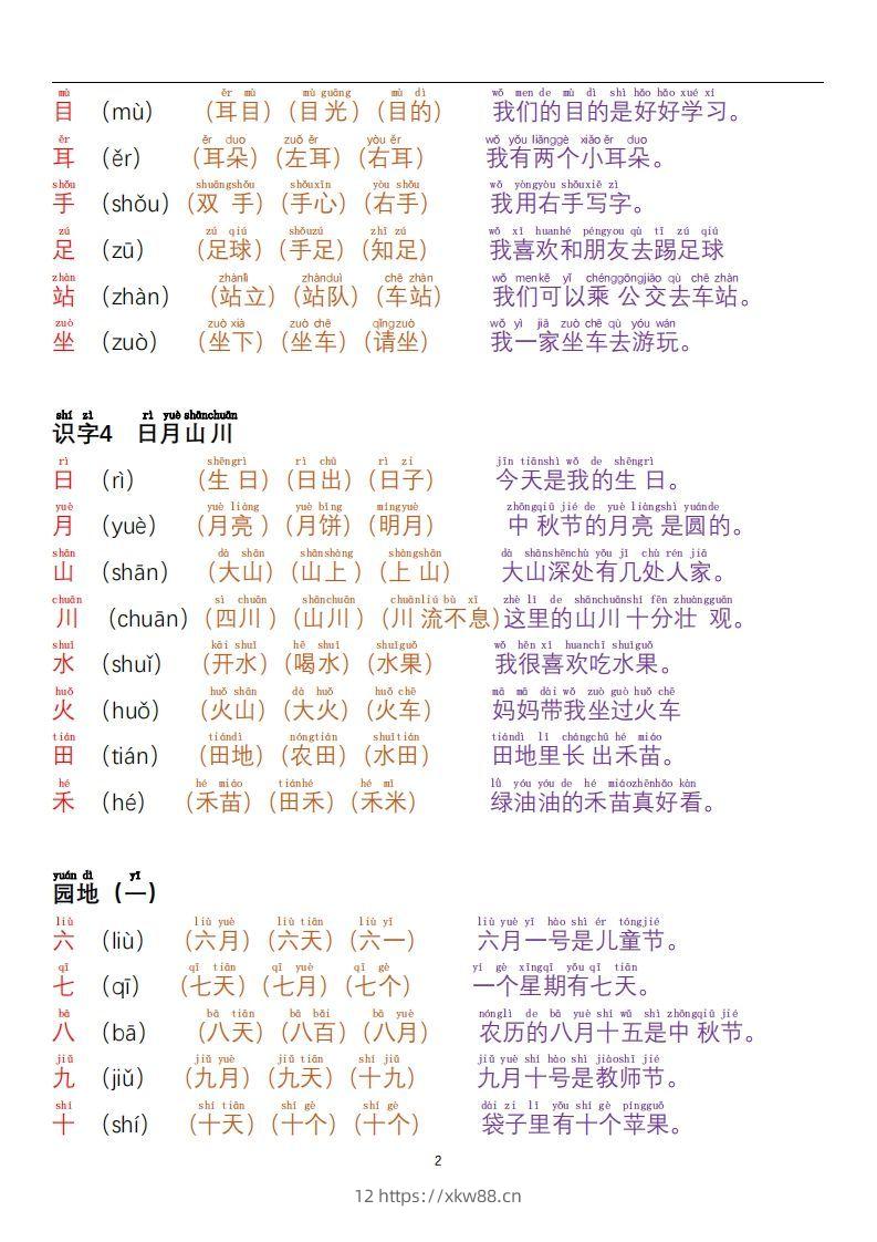 图片[2]-【24秋-每日晨读彩色阅读本】一上语文-佑学宝学科网