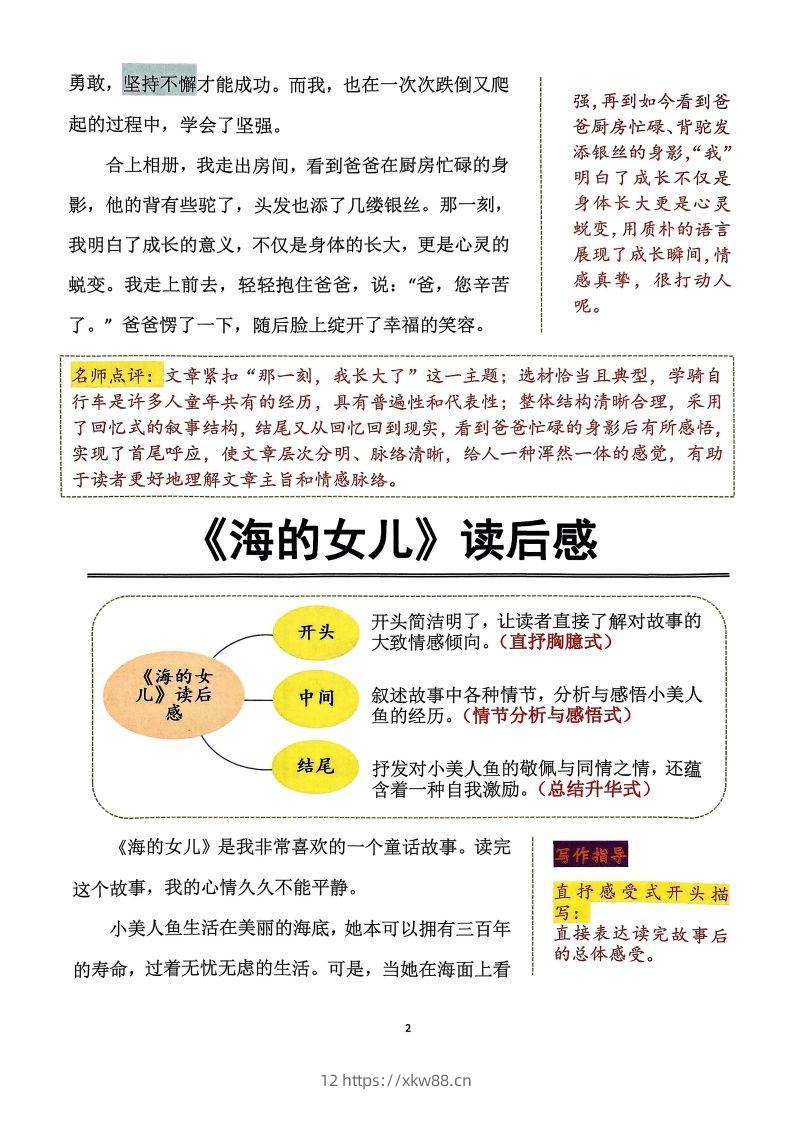 图片[2]-【作文】五年级下册语文同步单元习作范文-佑学宝学科网