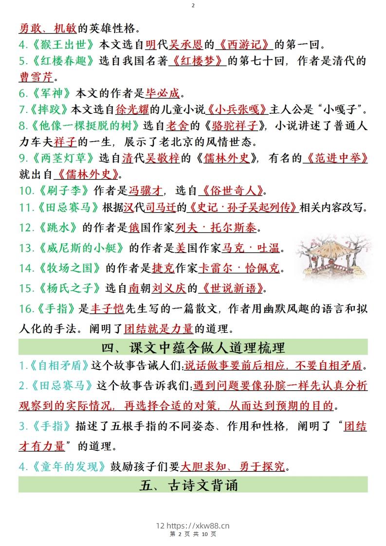 图片[2]-五年级下册语文寒假预习全册必背知识点(1)-佑学宝学科网