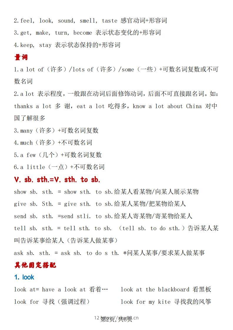 图片[2]-小升初英语常用固定搭配总结-佑学宝学科网