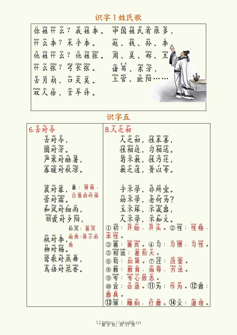 图片[2]-【25春一下语文开学必备全册必背知识汇总（十三类知识点）17页-佑学宝学科网