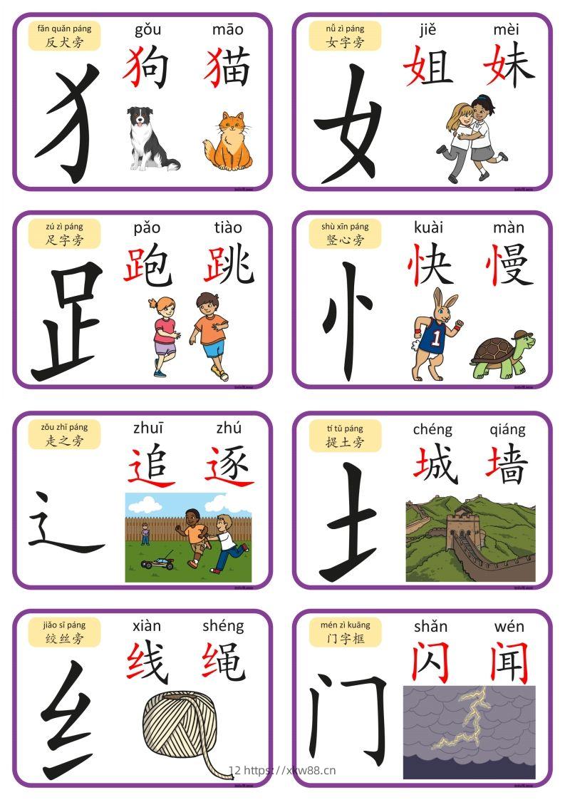 图片[2]-2_认识部首和偏旁闪卡-佑学宝学科网