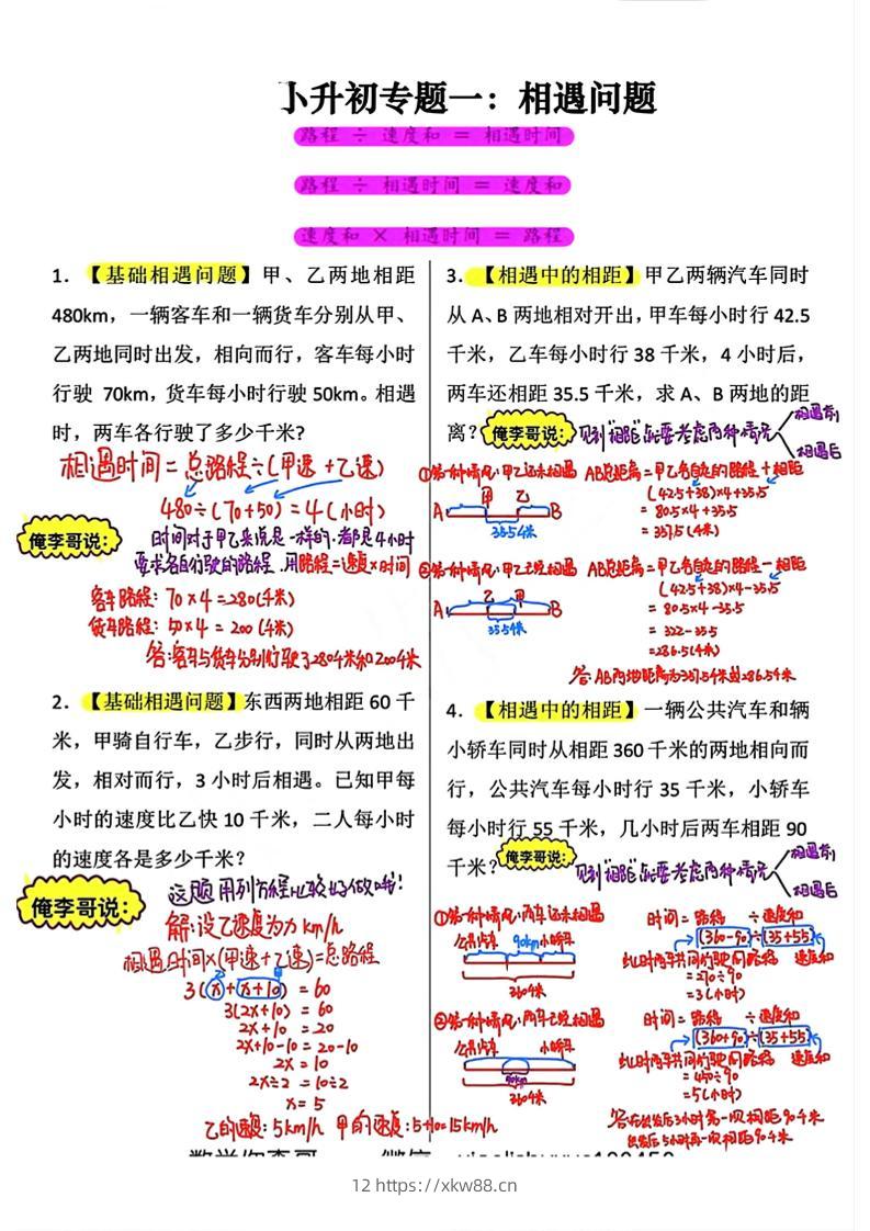 六年级小升初必考应用题12大专题答案-佑学宝学科网